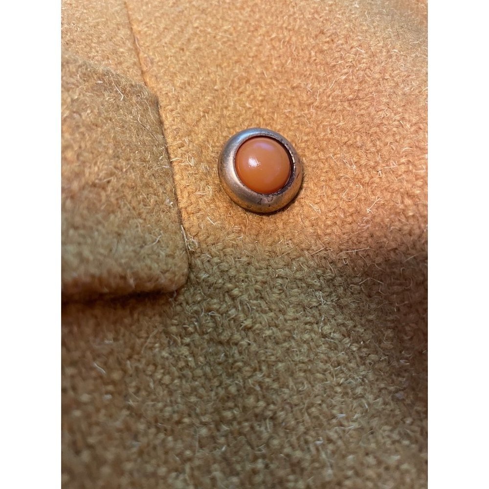 Vintage 60s Yellow Mod Swing Coat with Faux Fur Trim - Picture 6 of 9